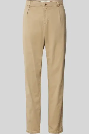 Goldgarn Tapered Fit Bundfaltenhose mit Gürtelschlaufen in , Größe 27