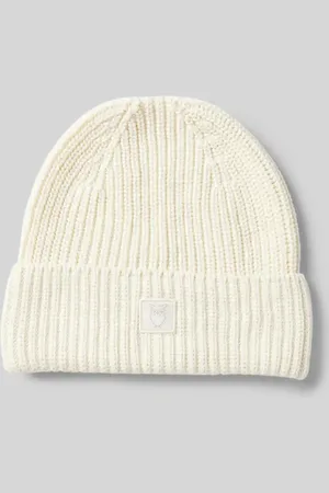 Knowledge Cotton Apparal Beanie mit Umschlag und Label-Patch in , Größe 1