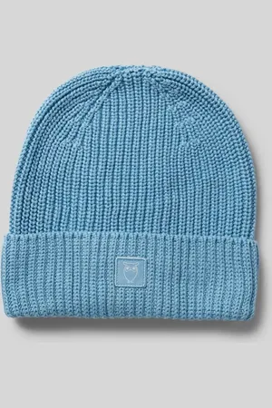 Knowledge Cotton Apparal Beanie mit Umschlag und Label-Patch in , Größe 1