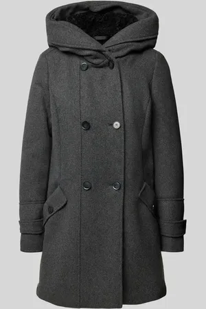 QS by s.Oliver Regular Fit Wollmantel mit Woll-Anteil und Teddy-Futter in , Größe 32