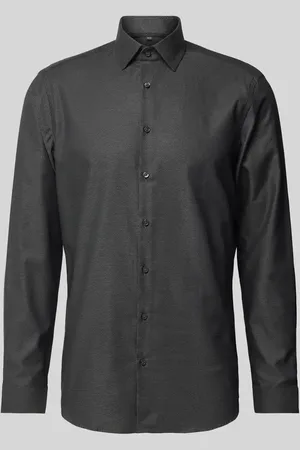 Jake*s Slim Fit Businesshemd mit Knopfleiste in , Größe 45/46