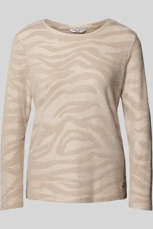 Zabaione Strickpullover mit geripptem Rundhalsausschnitt in , Größe M