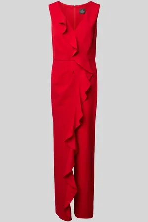 Adrianna Papell Jumpsuit mit Volants und V-Ausschnitt in , Größe 38