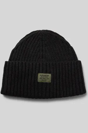 Superdry Beanieaus Woll-Mix mit Logo-Patch Modell 