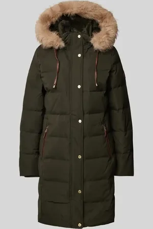 Ralph Lauren Steppmantel mit Kapuze mit Kunstfellbesatz in , Größe XS