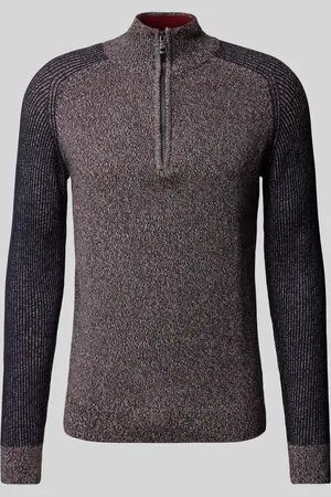 TOM TAILOR Regular Fit Troyer aus reiner Baumwolle mit Rippstrick-Ärmeln in , Größe L