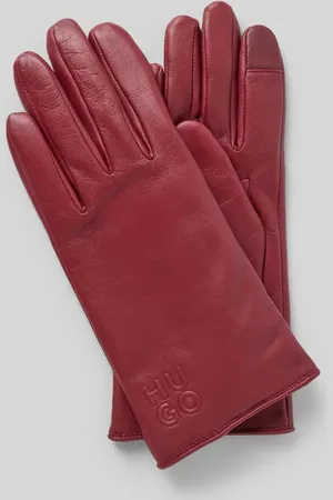HUGO BOSS Lederhandschuhe mit Label-Detail Modell 