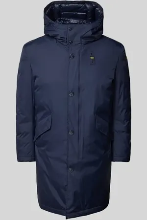 Blauer Parka mit Kapuze Modell 
