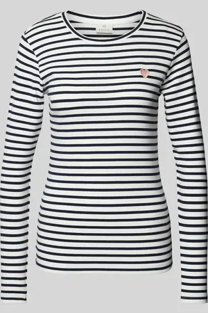 Kaffe Longsleeve mit Motiv-Stitching Modell 