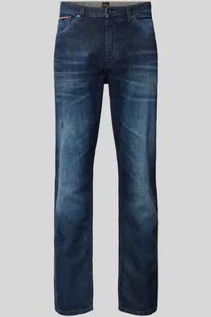 HUGO BOSS Regular Fit Jeans mit Label-Detail Modell 