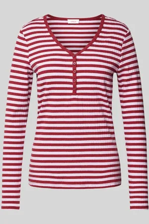 QS by s.Oliver Slim Fit Langarmshirt aus Baumwoll-Mix mit Henleyausschnitt in , Größe 36