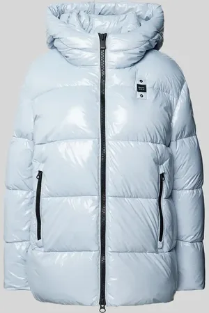 Blauer Steppjacke mit Label-Detail in , Größe XS