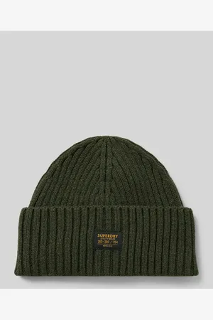 Superdry Beanieaus Woll-Mix mit Logo-Patch Modell 