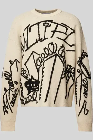 Multiply Apparel Strickpullover mit Statement-Prints in , Größe XL