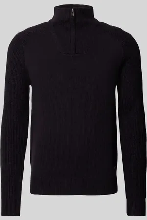 JOOP! Strickpullover aus Lanawoll-Mix mit Troyer-Kragen in , Größe M