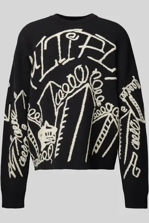Multiply Apparel Strickpullover mit Statement-Prints in , Größe M