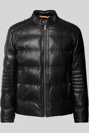 HUGO BOSS Lederjacke mit Steppnähten Modell 