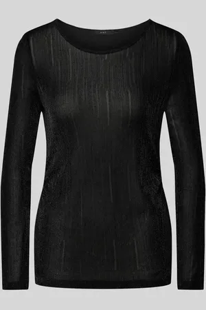 Oui Langarmshirt in semitransparentem Design in , Größe 34