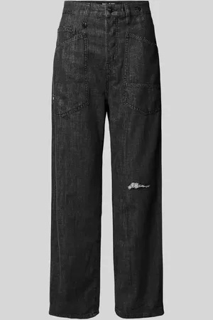Mac Baggy Straight Fit Jeans im Used-Look in , Größe 36