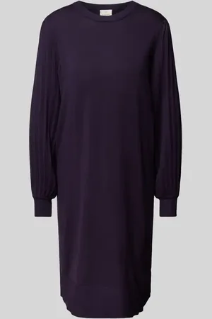 Kaffe Knielanges Kleid mit Puffärmeln Modell 