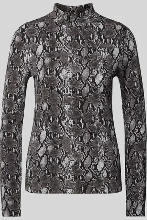 QS by s.Oliver Slim Fit Langarmshirt mit Mock-Neck-Kragen in , Größe 36