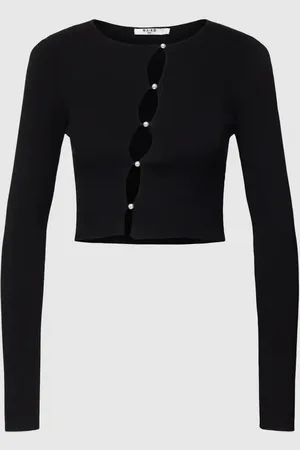 NA-KD Cropped Strickjacke in Ripp-Optik in , Größe XS