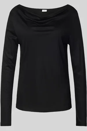 QS by s.Oliver Regular Fit Langarmshirt aus reiner Viskose mit Wasserfall-Ausschnitt in , Größe 34