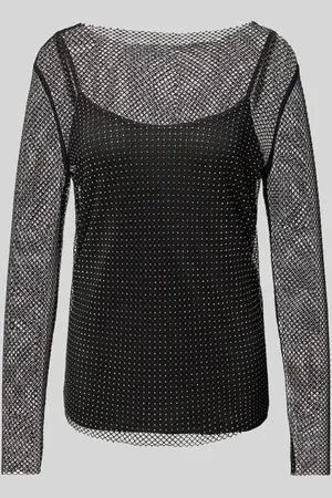 Oui Longsleeve in semitransparentem Design in , Größe 36