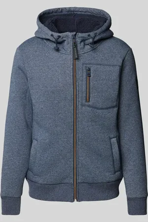 TOM TAILOR Regular Fit Sweatjacke in Melange mit Label-Patch in , Größe M
