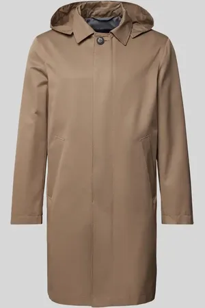 Marc O’ Polo Relaxed Fit Kurzmantel aus Baumwoll-Mix mit abnehmbarer Kapuze in , Größe L