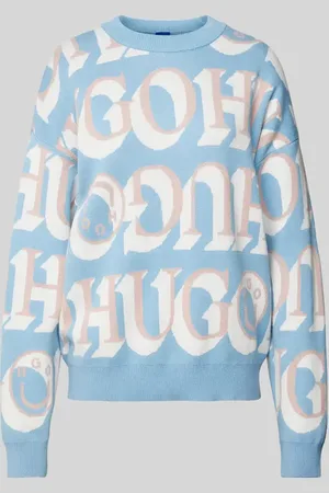 Hugo Blue Strickpullover mit Logo-Muster Modell 