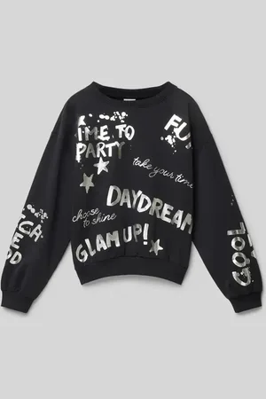 QS by s.Oliver Regular Fit Sweatshirt mit Baumwolle und Effektprint in , Größe 146