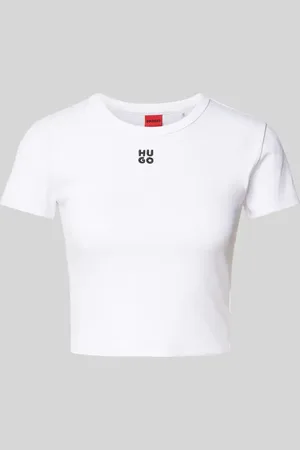 HUGO BOSS Cropped T-Shirt mit Label-Stitching Modell 