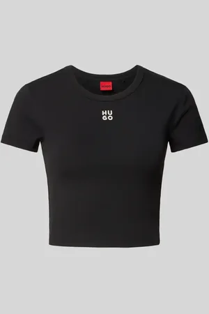 HUGO BOSS Cropped T-Shirt mit Label-Stitching Modell 