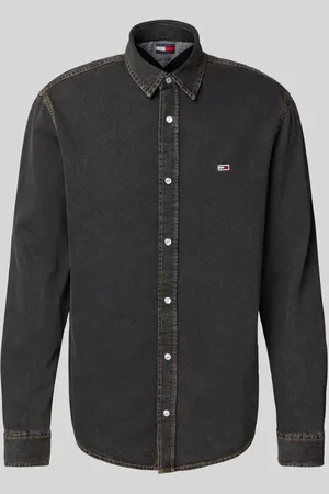 Tommy Hilfiger Regular Fit Jeanshemd aus Viskose mit Label-Stitching in , Größe M