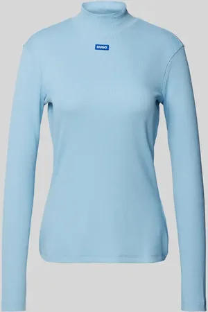 Hugo Blue Longsleeve mit geripptem Stehkragen in , Größe XS