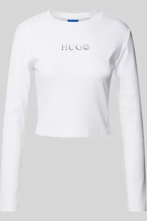 Hugo Blue Cropped Longsleeve mit Rundhalsausschnitt Modell 