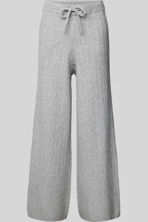 Jake*s Wide Leg Strickhose mit Zopfmuster in , Größe M