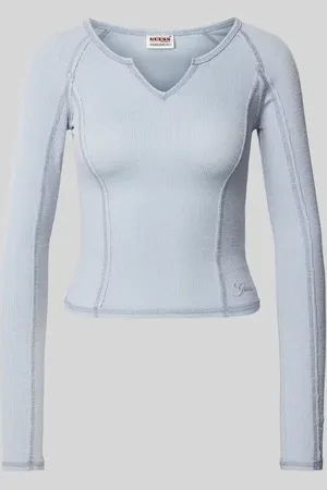 Guess Cropped Longsleeve mit V-Ausschnitt in , Größe S
