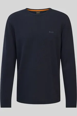 HUGO BOSS Regular Fit Langarmshirt mit Label-Stitching Modell 