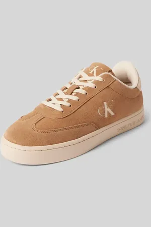 Calvin Klein Ledersneaker mit Label-Print in , Größe 36