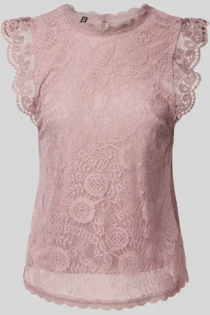 Pieces® Regular Fit Top mit Spitzenbesatz Modell 
