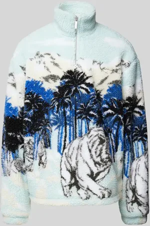 Karl Kani Teddyfellpullover mit Stehkragen in , Größe S