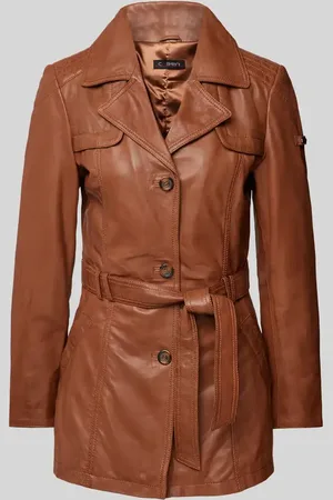 Cabrini Lederjacke mit Bindegürtel in , Größe 44