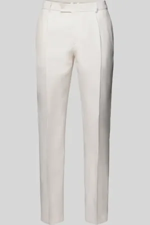 Club of Gents Slim Fit Bundfaltenhose mit Leinen-Anteil Modell 