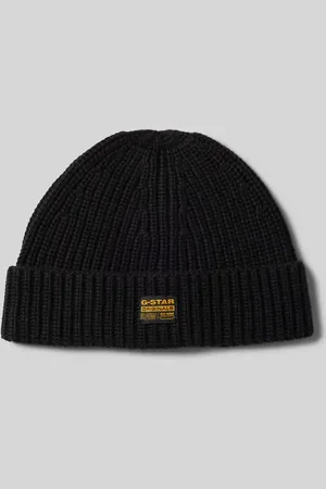 G-Star Beanie aus Viskose-Mix mit Label-Patch in , Größe 1