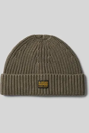 G-Star Beanie aus Viskose-Mix mit Label-Patch in , Größe 1