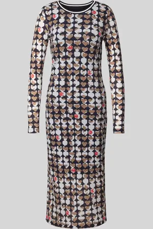 Marc Cain Midikleid mit geripptem Rundhalsausschnitt in , Größe 36