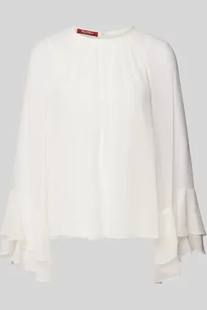 Max Mara Regular Fit Seidenbluse mit gelegten Falten Modell 