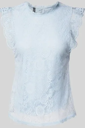 Pieces® Regular Fit Top mit Spitzenbesatz Modell 